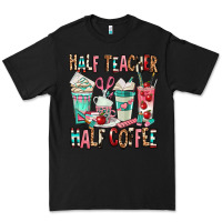 Black half teacher half coffee Premium Tee - texasbilliewilder