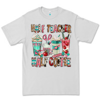 Dove Grey half teacher half coffee Premium Tee - texasbilliewilder