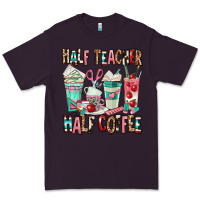 Plum half teacher half coffee Premium Tee - texasbilliewilder