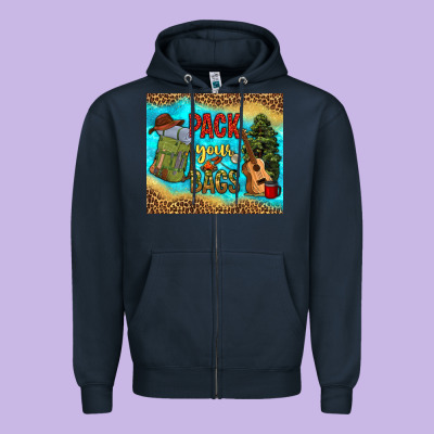 Pack Your Bags Zipper Hoodie Designed By Nancycooperartshop