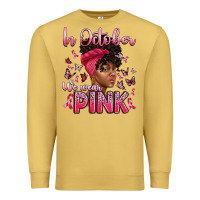 Antique Gold in october we wear pink with afro woman Premium Sweatshirt - Artiststas