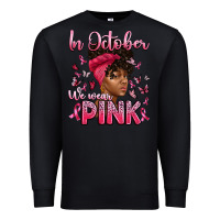 Black in october we wear pink with afro woman Premium Sweatshirt - Artiststas