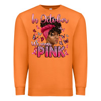 Carrot in october we wear pink with afro woman Premium Sweatshirt - Artiststas