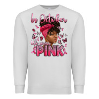 Dove Grey in october we wear pink with afro woman Premium Sweatshirt - Artiststas