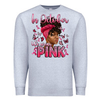 Heather Grey in october we wear pink with afro woman Premium Sweatshirt - Artiststas