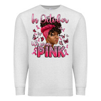 Oatmeal Heather in october we wear pink with afro woman Premium Sweatshirt - Artiststas