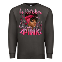 Smoke in october we wear pink with afro woman Premium Sweatshirt - Artiststas