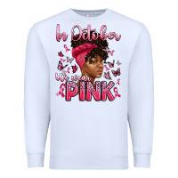 White in october we wear pink with afro woman Premium Sweatshirt - Artiststas