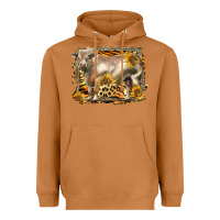 Meerkat western charolais bull Heavyweight Hoodie - LillyAllenDesigns