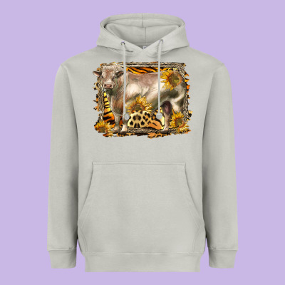 Western Charolais Bull Heavyweight Hoodie Designed By Lillyallendesigns