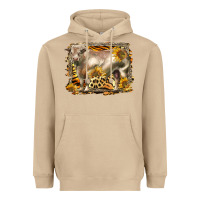 Mushroom western charolais bull Heavyweight Hoodie - LillyAllenDesigns