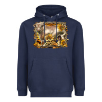 Navy western charolais bull Heavyweight Hoodie - LillyAllenDesigns