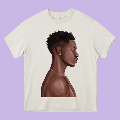 Afro Black Man Heavy Core Tee Designed By Texasbilliewilder