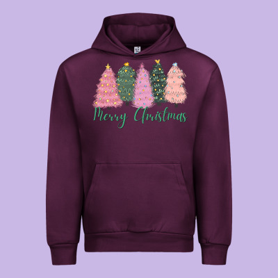 Merry Christmas Trees Urban Hoodie Designed By Cowgirlartshop