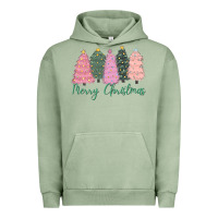 Pigment Oil Green merry christmas trees Urban Hoodie - CowGirlArtShop