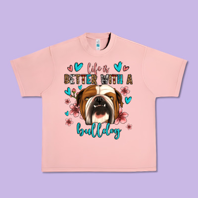 Life Is Better With A Bulldog Urban Heavy Tee Designed By Jasminsmagicworld