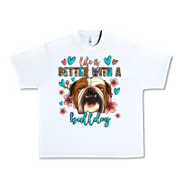 White life is better with a bulldog Urban Heavy Tee - Jasminsmagicworld