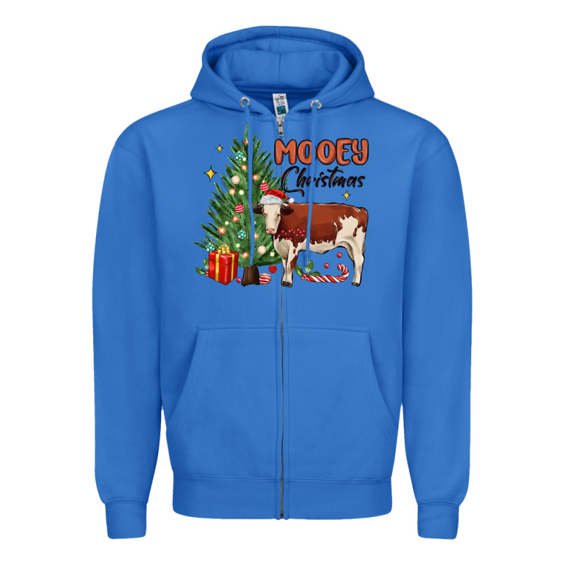 Mooey Christmas Zipper Hoodie by MaliasSmallBusiness | Teevron