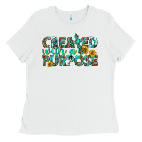 White created with a purpose Ladies Tee - texasbilliewilder