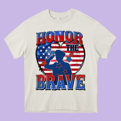Honor The Brave Heavy Core Tee Designed By Zillion Design Studio