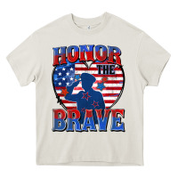 Cream honor the brave Heavy Core Tee - Zillion Design Studio