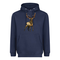 Navy elk deer Heavyweight Hoodie - LillyAllenDesigns