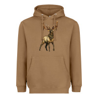 Toasted Coconut elk deer Heavyweight Hoodie - LillyAllenDesigns