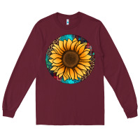 Burgundy sunflower christmas ornament Long Sleeve Tee - Jasminsmagicworld