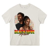 Cream afro black love matters Heavy Core Tee - texasbilliewilder