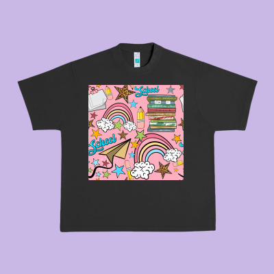 School With Rainbow Seamless Pattern Urban Heavy Tee Designed By Bundleandbundleshop