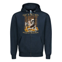 Navy dead inside boujee outside Zipper Hoodie - MaliasSmallBusiness