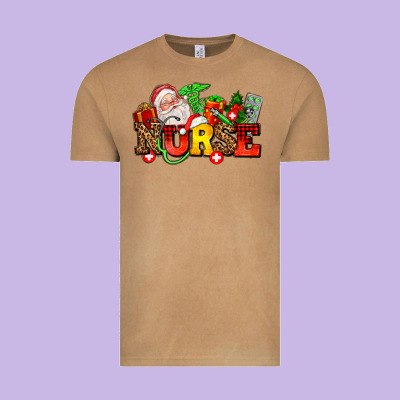Nurse With Christmas Vintage Tee Designed By Adodesignshop