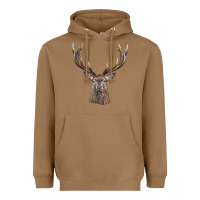 Elk Deer Head Heavyweight Hoodie | Teevron