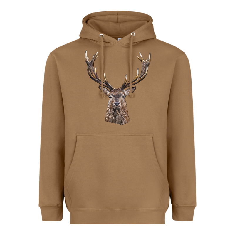 Elk Deer Head Heavyweight Hoodie by LillyAllenDesigns | Teevron