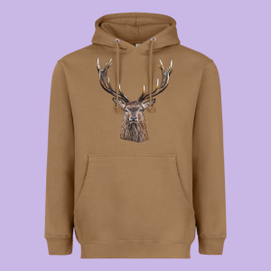 Elk Deer Head Heavyweight Hoodie Designed By Lillyallendesigns