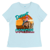 Baby Blue desert cowgirl Ladies Tee - texasbilliewilder