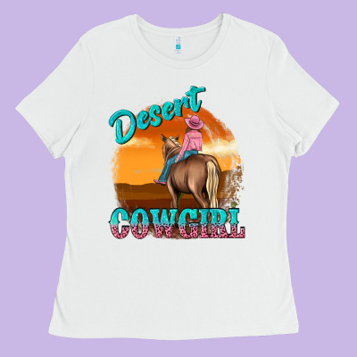 Ladies Tee desert cowgirl