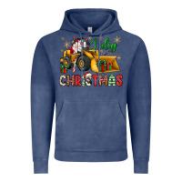 Vintage Denim i dig Christmas bulldozer santa Vintage Hoodie - JahusDesignShop