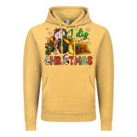 Vintage Mustard i dig Christmas bulldozer santa Vintage Hoodie - JahusDesignShop