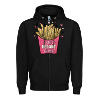 Black fries before guys Zipper Hoodie - MaliasSmallBusiness