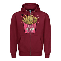 Burgundy fries before guys Zipper Hoodie - MaliasSmallBusiness