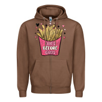 Chestnut fries before guys Zipper Hoodie - MaliasSmallBusiness