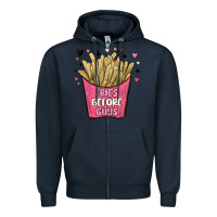 Navy fries before guys Zipper Hoodie - MaliasSmallBusiness