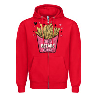 Red fries before guys Zipper Hoodie - MaliasSmallBusiness