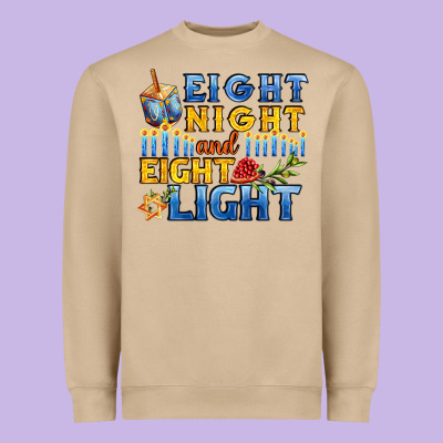 Eight Night And Eight Light For Hanukkah Heavyweight Sweatshirt Designed By Adodesignshop
