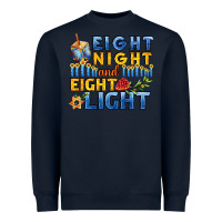 Navy eight night and eight light for hanukkah Heavyweight Sweatshirt - AdoDesignShop