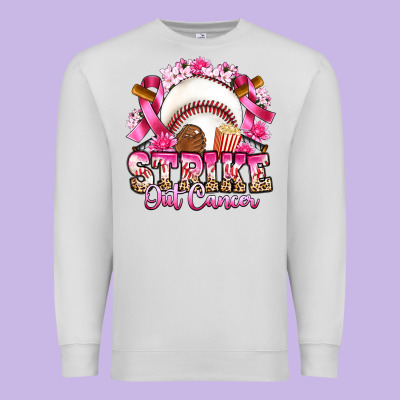Strike Out Cancer Baseball Premium Sweatshirt Designed By Artiststas