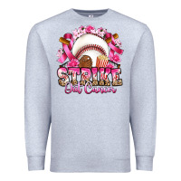 Heather Grey strike out cancer baseball Premium Sweatshirt - Artiststas