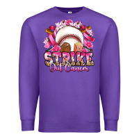 Purple strike out cancer baseball Premium Sweatshirt - Artiststas