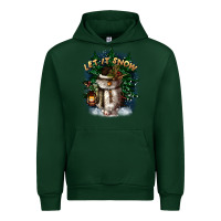 Forest Green let it snow Urban Hoodie - CowGirlArtShop